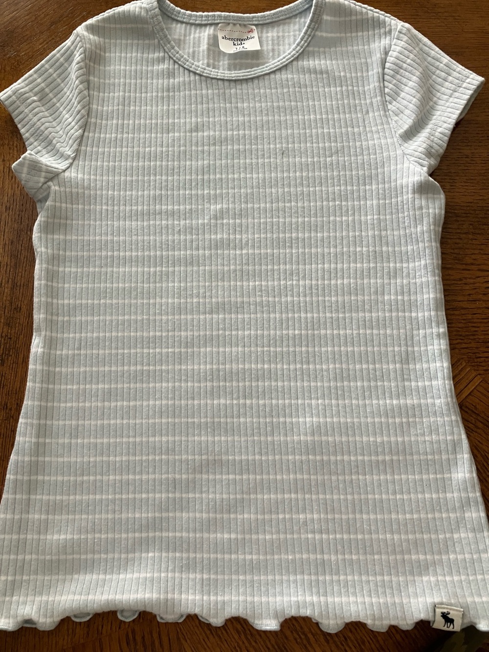 Abercrombie & Fitch Pale Blue Ribbed Short Sleeve Tee